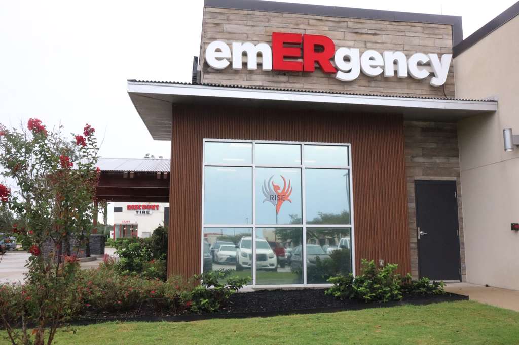 Hospital emergency wing curtain wall with window film