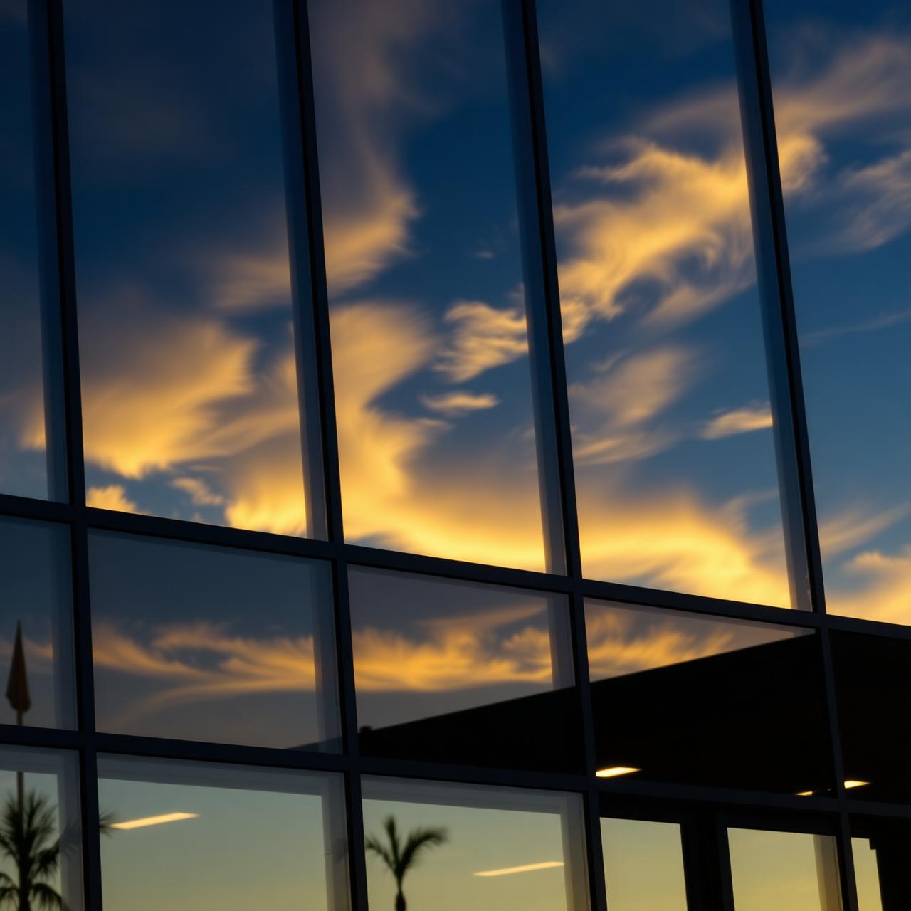 Commercial building facade with professionally installed window film