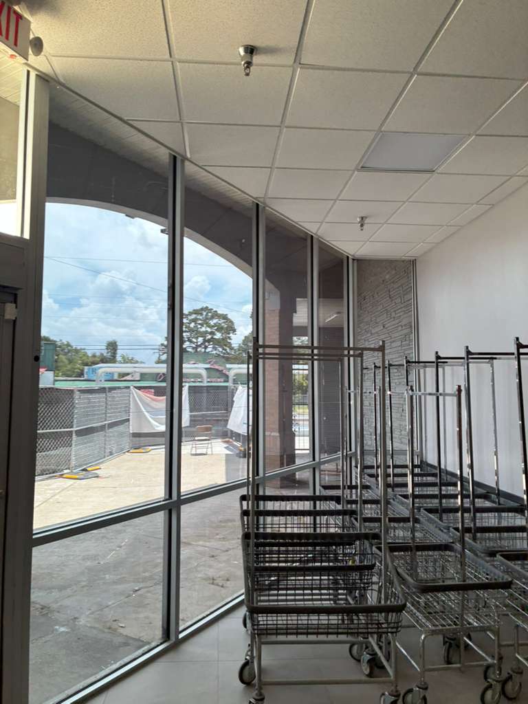 Solar control film on retail storefront glazing