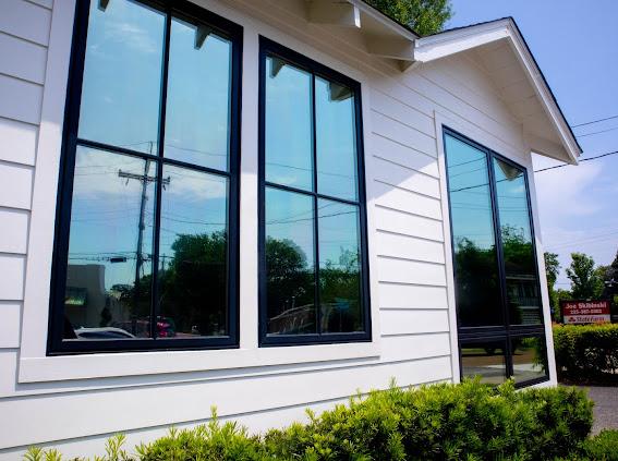 Residential home front windows with tint